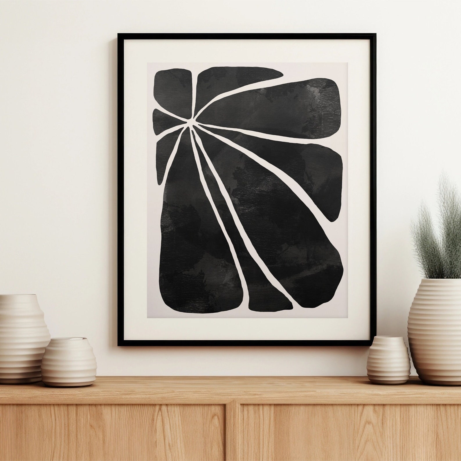 Black and White Abstract Art Print: Minimalist Wall Decor (digital ...