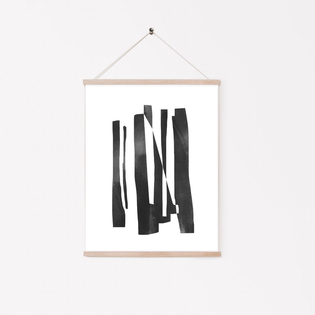 Minimalist Black and White Abstract Art Print: Modern Wall Art (8x10 ...