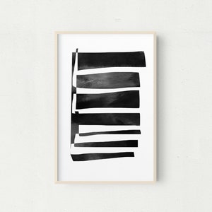 Minimalist Black and White Abstract Art Print (Digital Download)