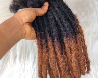 50 Ombre Chunky Anwi locs made from 100% human hair in  sizes 0.8cm & 1cm