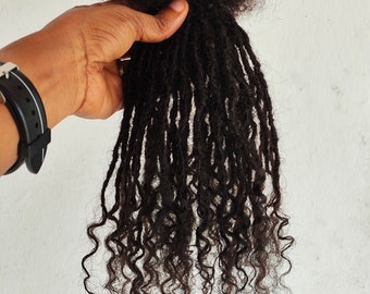 100 Anwi curly Microlocs made from 100% human hair sizes 0.3cm-Anwi curly tips dreadlock extensions