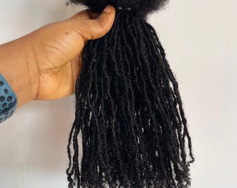 10 strands of 0.3cm Anwi Curly 4a/b Human Hair Loc Extensions