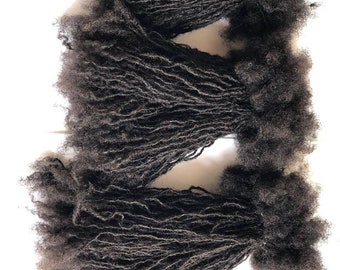 50 Minilocs made from 100% human hair sizes 0.2cm, mimics sisterlocs curly tips