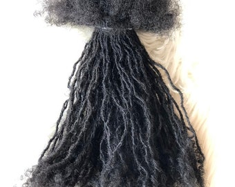 10 Strands of 0.2cm Anwi Textured 4C Human Hair Loc Extensions
