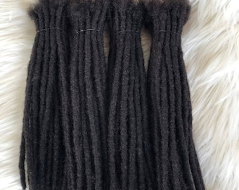 30 strands of 0.4 cm and 0.6cm Crochet 4c Human hair dreadloc extensions 1B