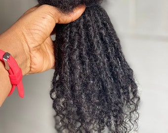 Anwi Textured interlocd Human hair Dreadlock extensions 65LOC bundle in sizes 0.4cm-0.5cm