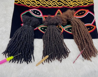 100 strds of 0.4cm and 0.5cm Anwi Textured  4c Human Hair Dreadlock Extensions