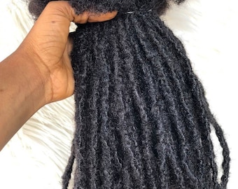 100 Strands of Anwi Textured human hair loc extensions in sizes 0.6-0.7cm