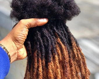 40 Strands of 0.2cm to 0.5cm Ombre Anwi Textured 4C Human hair Dreadlock extensions