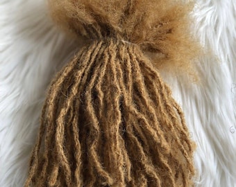 50 strands of Blonde 0.4 & 0.5cm Anwi Textured interlocd 4c Human hair Dreadlock extensions