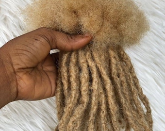 100 Strands 0.6cm, 0.7cm Anwi Textured Blonde 4c Human Hair Locs
