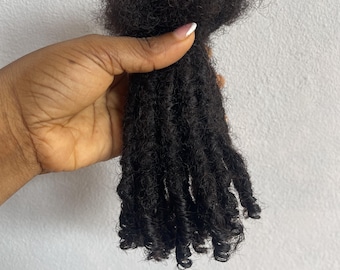 60 Anwi Curly Human hair Dreadlock extensions  in sizes 0.8 - 1cm