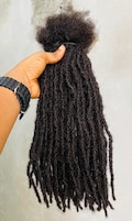 Dark Brown Human Hair Dreadlock Extensions: 65 Anwi Interlocd Locs (0.4-0.5cm product logo