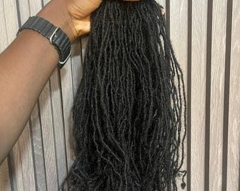 50 strands of 0.15cm Anwi textured Minilocs 100% 4c human hair, mimics sisterlocs