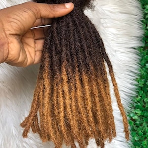 100 Honey tips 100% human hair dreadlock extensions in sizes small and xsmall, 100 loc bundle