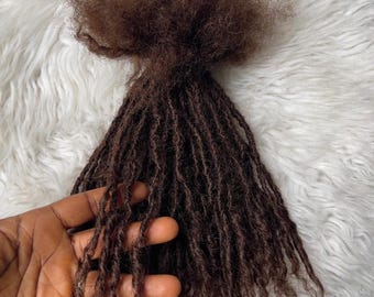 130 Strands 0.4cm Anwi Curly Tip Human Hair Dreadlock Extensions (Brown 4A/4B)
