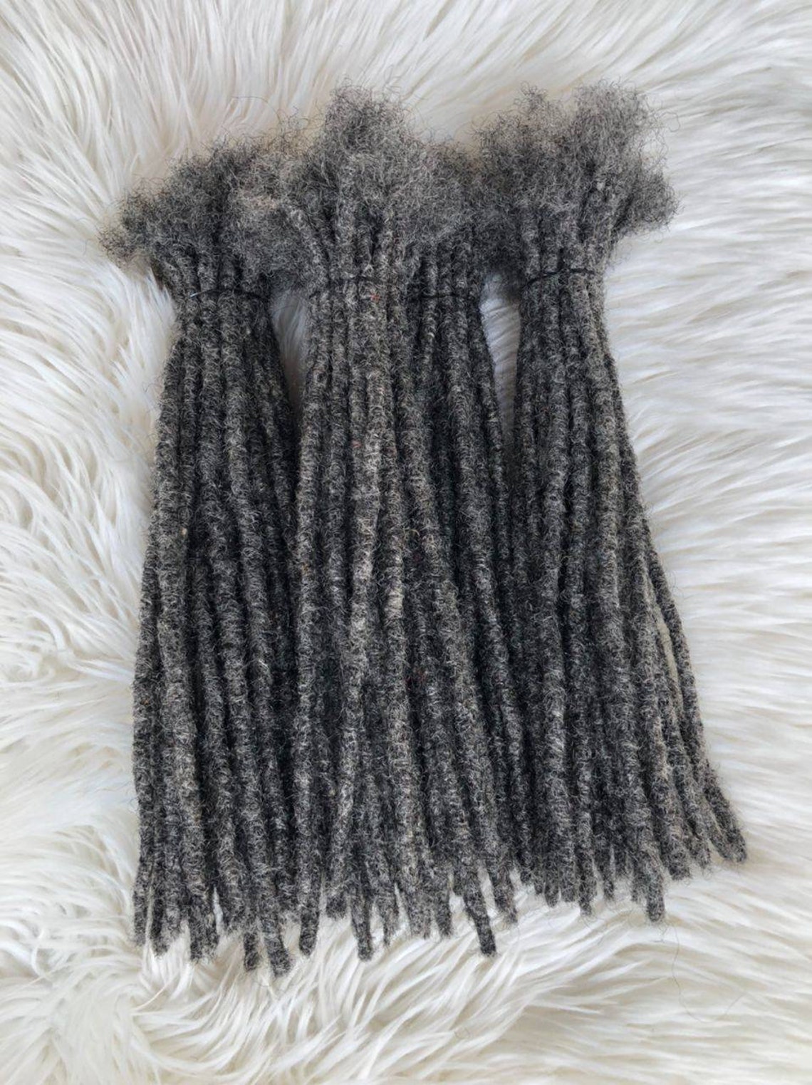 Salt and Pepper Human Hair Dreadlock Extensions in Size Xsmall Etsy