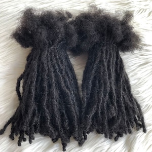 40 Strands of 0.4cm-0.5cm Anwi Textured interlocd 4c Human hair Dreadloc extensions