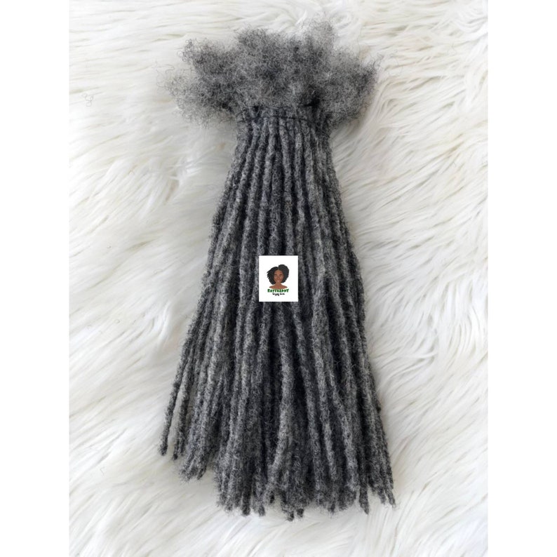 Salt and Pepper Human Hair Dreadlock Extensions in Size Xsmall Etsy