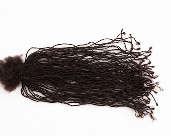 100 Strands of 0.15cm Sisterloc-style Anwi Mini 4C Human Hair DreadLock Extensions