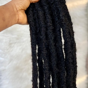 10 strands of 0.8, 1cm Anwi Textured 4C Human Hair Loc Extensions