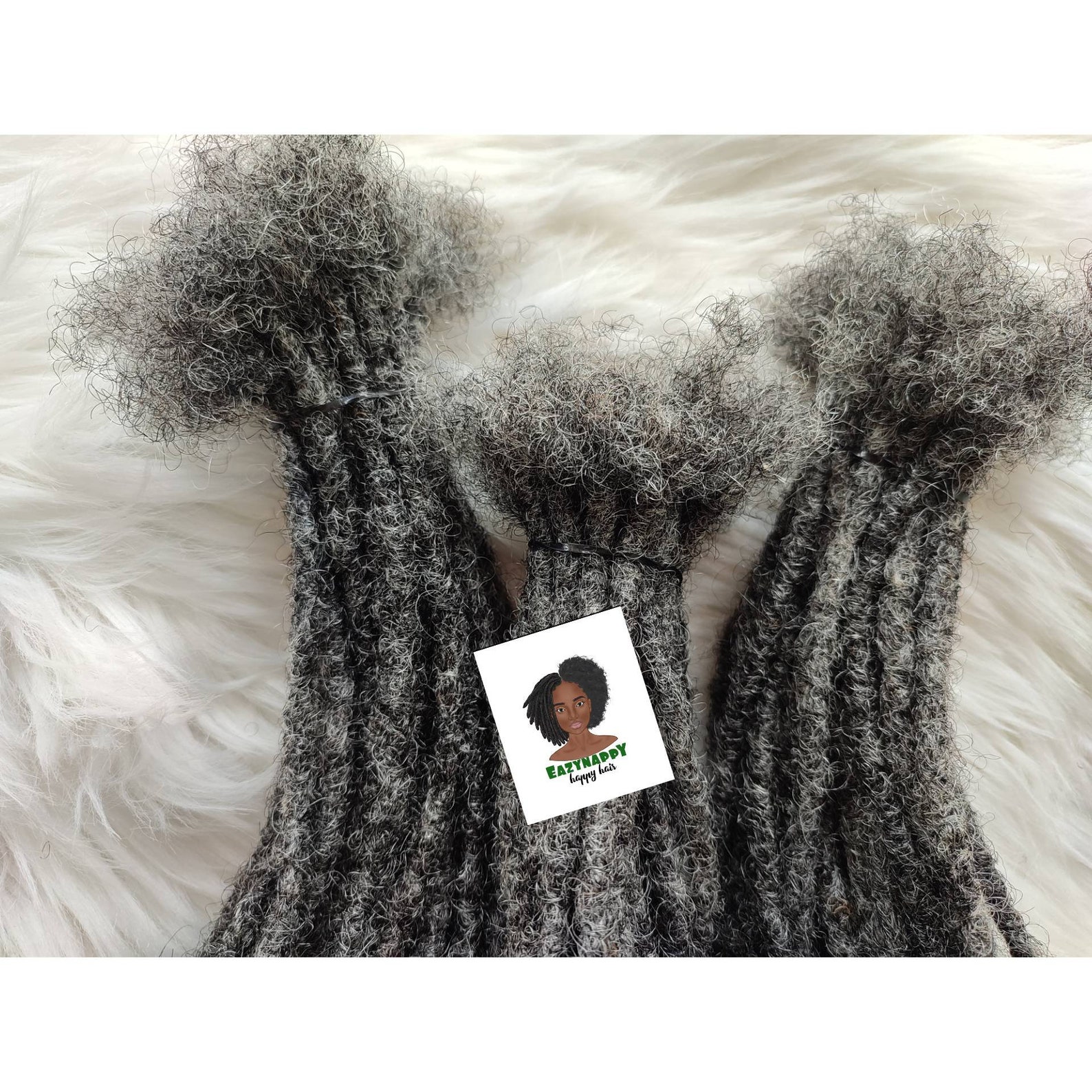 Salt and Pepper Human Hair Dreadlock Extensions in Size Xsmall Etsy