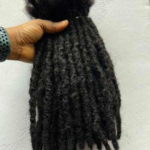 50 Strands of 0.8 - 1cm Anwi Textured interlocd 4c Human hair Dreadlock extensions