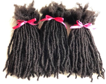 60 Anwi Textured locs made from 100% human hair sizes 0.4cm & 0.5cm,