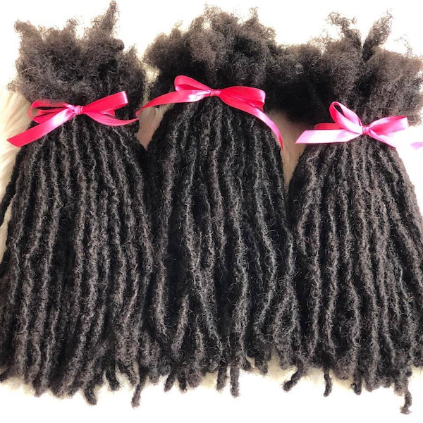 60 Anwi Textured locs made from 100% human hair sizes 0.4cm & 0.5cm,