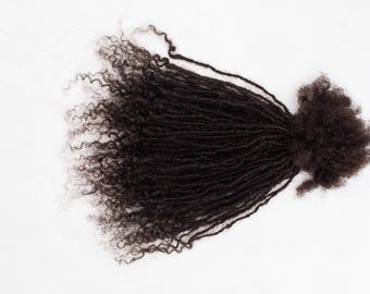 100 Strands of 0.2cm Minilocs Anwi curly 4a/4b  100% human hair