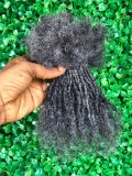 50 Strands of 0.2-0.4cm Anwi Salt and Pepper 4c Human Hair Dreadlock Extensions product logo