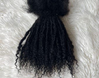 65 Anwi Textured Human Hair Dreadlock Extensions: Coily Tips, 0.4-0.5cm, 4C Texture