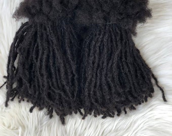 Anwi Textured interlocd Human hair Dreadlock extensions 65LOC bundle in sizes 0.4cm-0.5cm