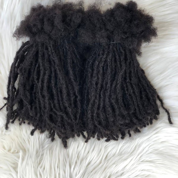 130 Strands of 0.4cm-0.5cm Anwi Textured 4C Human Hair Loc Extensions