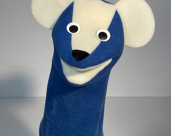 Blau und Weiß Maus Puppe, 12-13 "groß, weiches Plüschtier