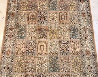 Size: 4x6 ft. Kashmir silk on silk carpet