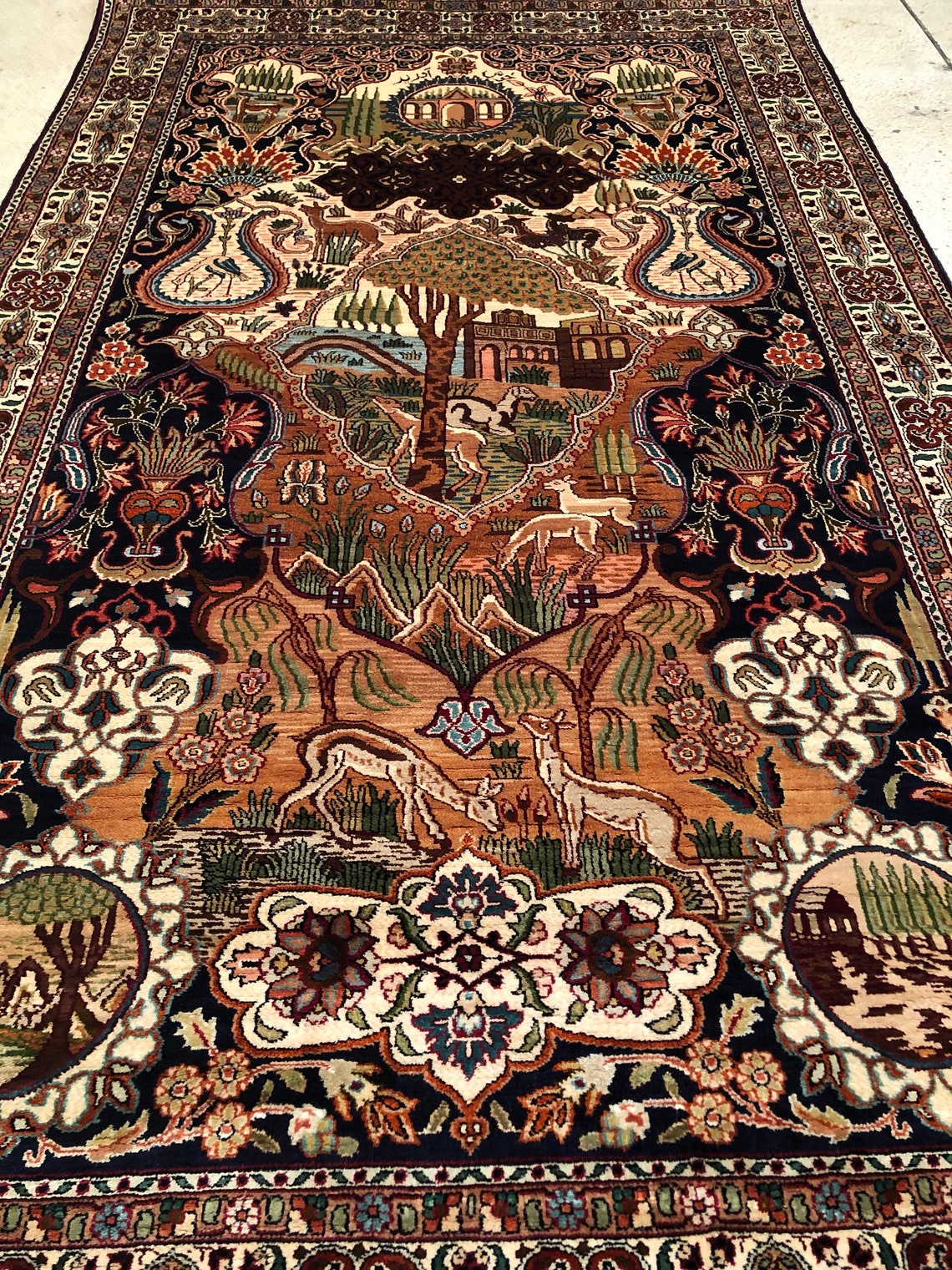 Handmade kashmir silk carpet Etsy
