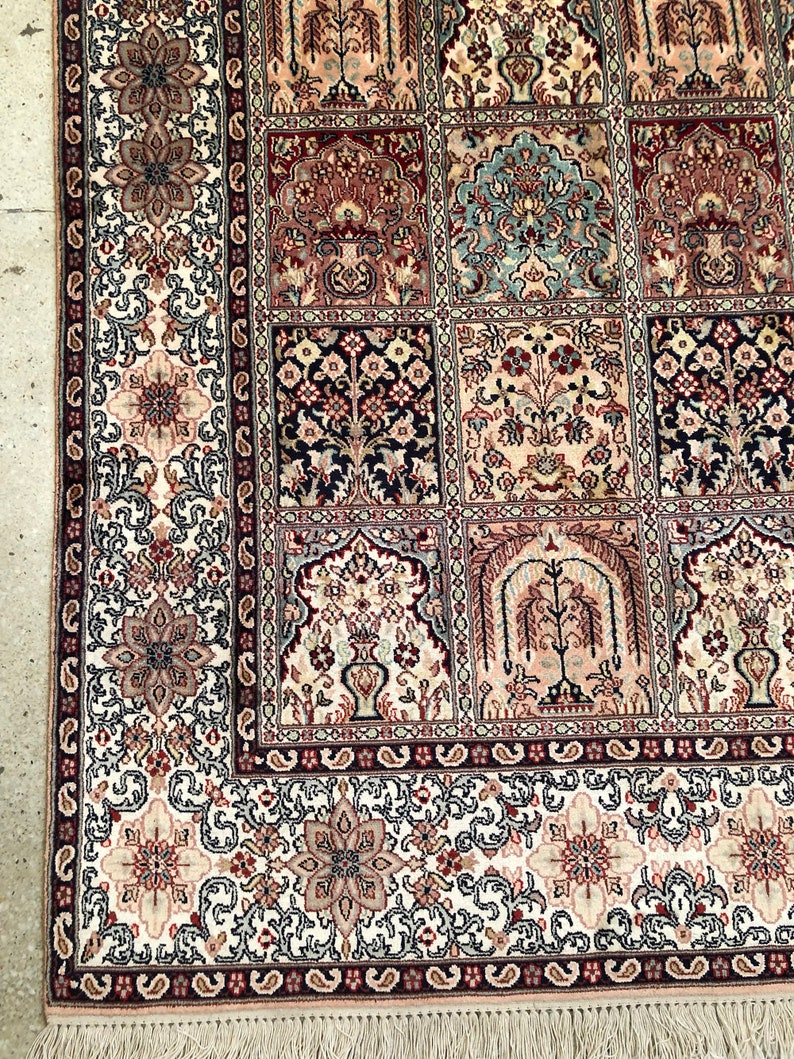 Handmade kashmir silk carpet Etsy