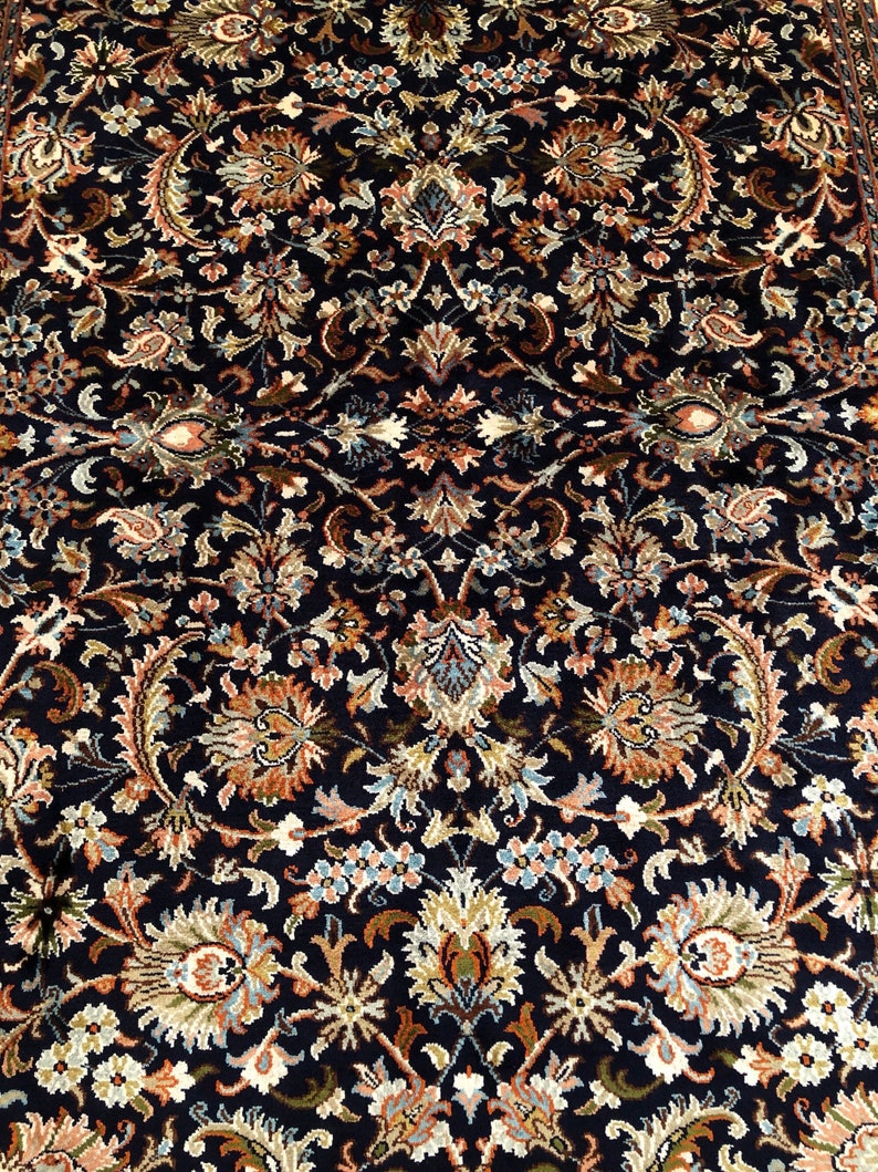 Handmade kashmir silk carpet vintage rug gumbbad design 6x4 Etsy