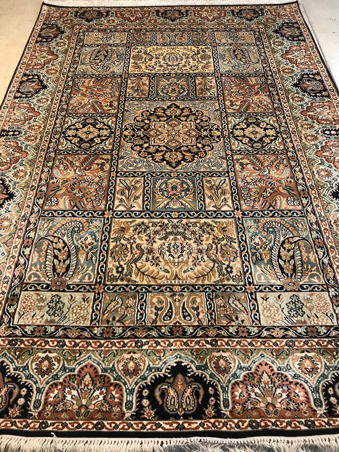 Handmade Kashmiri carpet Box design kashmiri rug 6X4feet Etsy