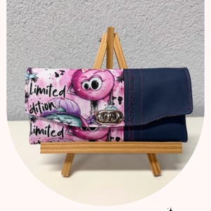 Portemonnaie "Flusengang" pink lila / Geldbörse aus beschichteter Baumwolle , Kunstleder und Baumwolle / Handmade