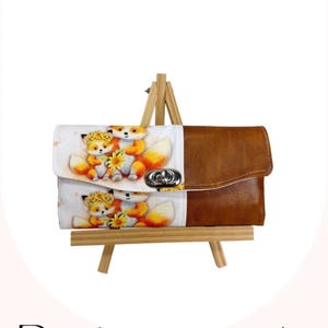 Portemonnaie "Fuchsfamilie" Fuchsmama Fuchs / Geldbörse aus beschichteter Baumwolle , Kunstleder und Baumwolle / Handmade