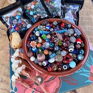 70g Bag of assortment of beads, bead soup, craft beads, mixed beads