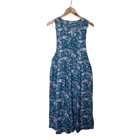 Vintage Liberty Of London Floral Apron Dress S - image 2
