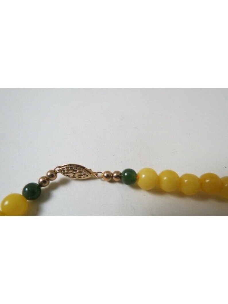 Museum Of Fine Arts Yellow Green Jade Cloisonne Necklace