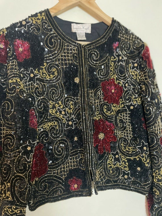 Vintage 90S Laurence Kazar Sequin Jacket PL P L - image 3