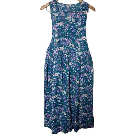 Vintage Liberty Of London Floral Apron Dress S - image 1