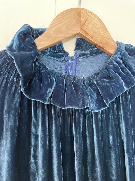 Vintage 30s Blue Velvet Dress - image 8