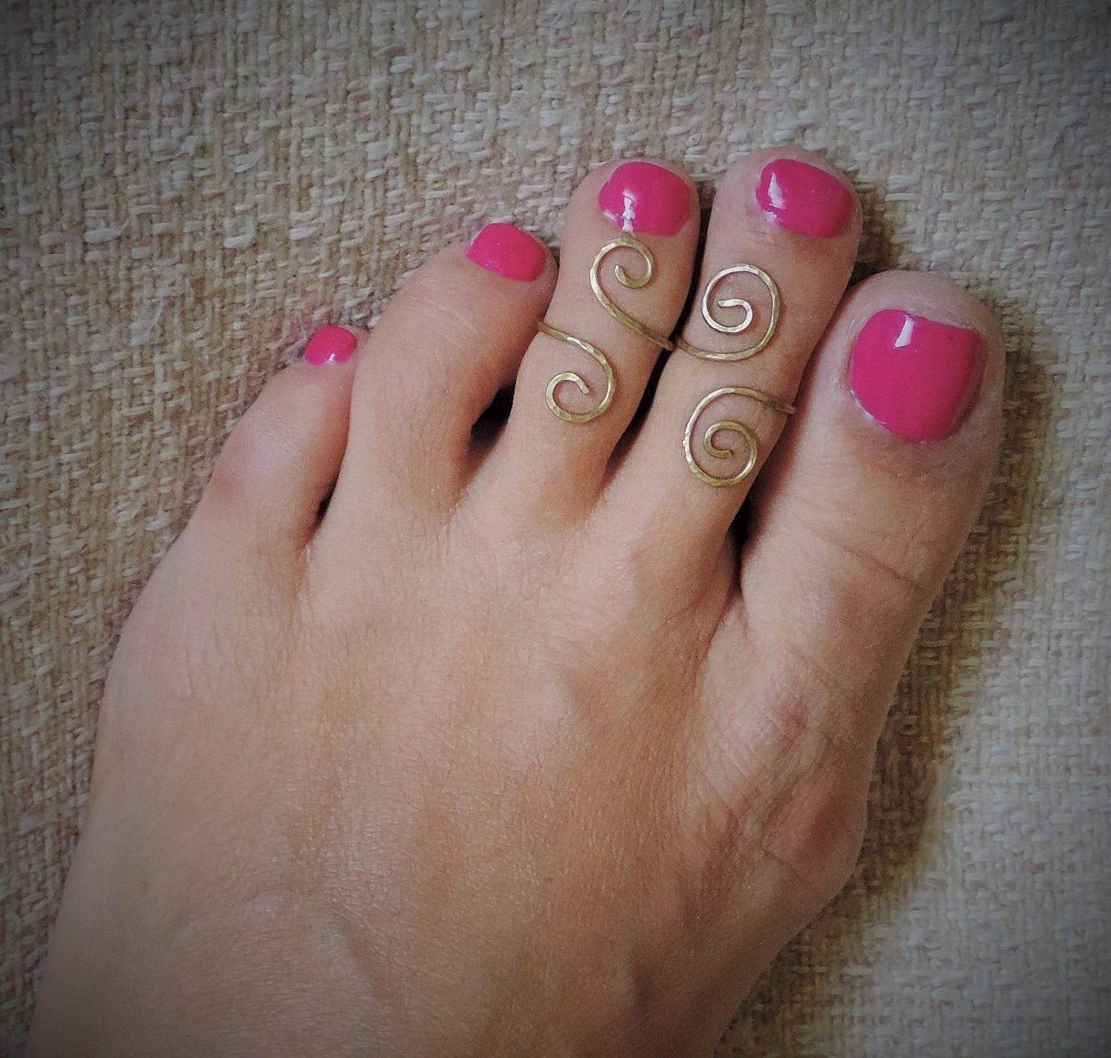 SALE Two Toe ring Spiral Toe jewelry Foot jewelry Wire Etsy