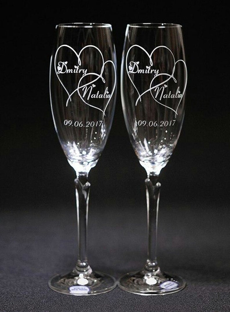 Bride and Groom Champagne Glasses Glasses Set Wedding Glasses Etsy